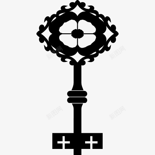 旧的关键像一朵花在菱形图标png_新图网 https://ixintu.com 优雅 安全 工具 形状 旧的 老式的 花 菱形 钥匙