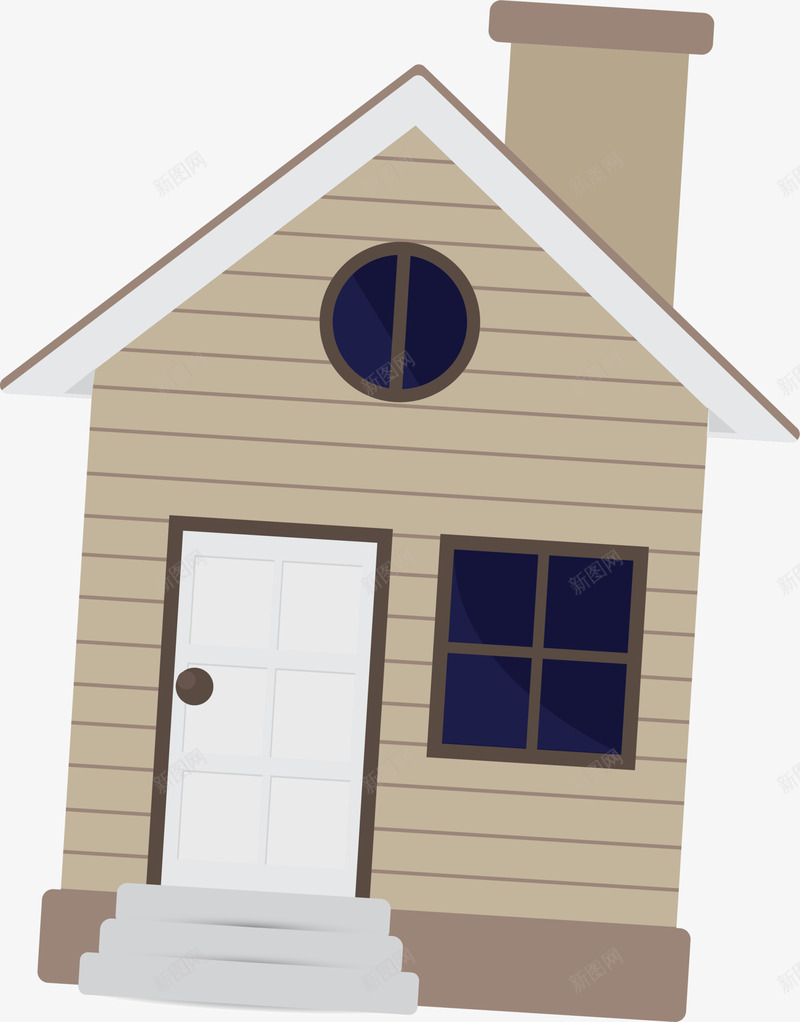 卡通黄色小屋png免抠素材_新图网 https://ixintu.com 卡通 大门 小屋 条纹 烟囱 窗户 简约 黄色 黄色屋子
