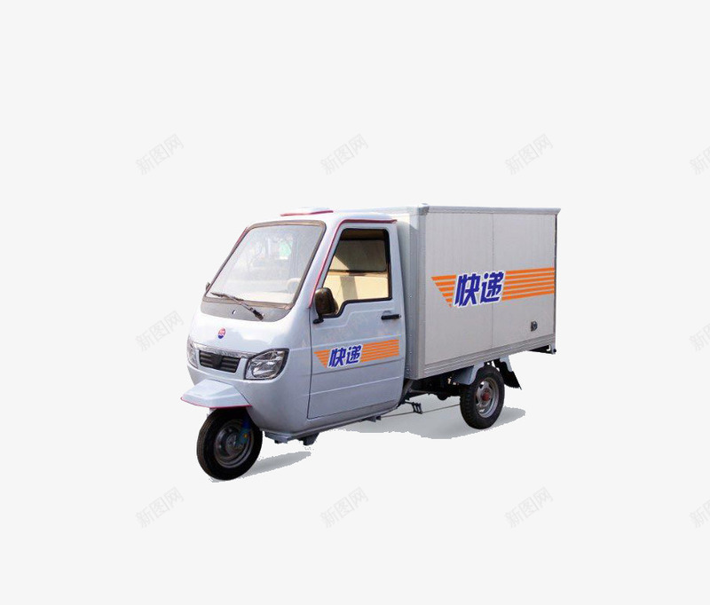 快递三轮车png免抠素材_新图网 https://ixintu.com 三轮车 交通工具 快递车 物流 运输