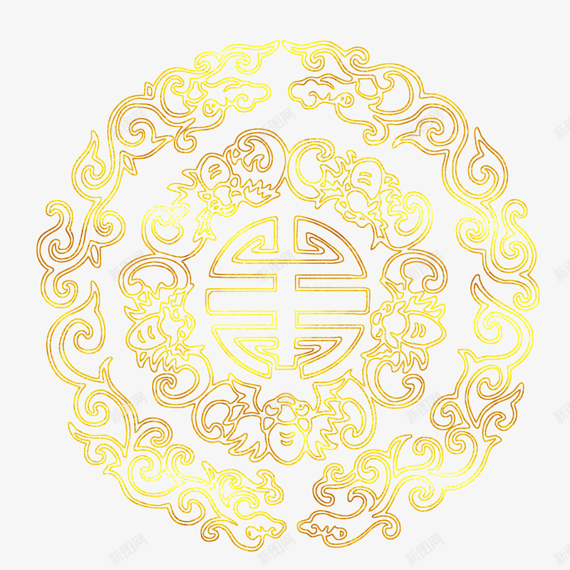 中国风传统烫金花纹图png免抠素材_新图网 https://ixintu.com 中国风 传统 免抠图 华丽花纹 烫金 花纹 花边 边框底纹 金色 金色花边纹样