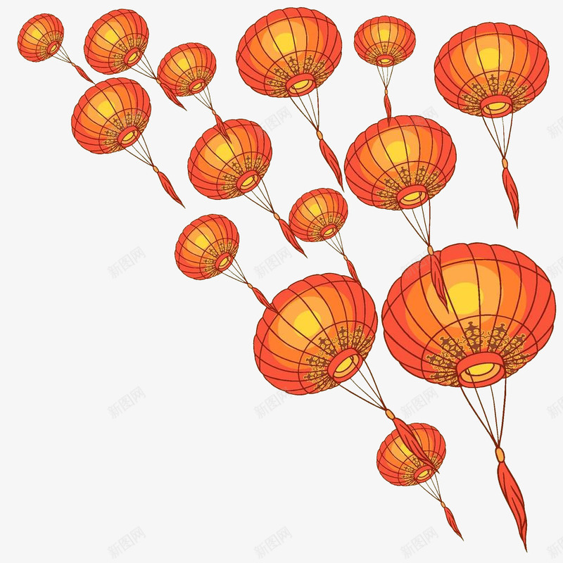 新年手绘灯笼png免抠素材_新图网 https://ixintu.com 年节装饰 手绘 灯笼 红色 过年