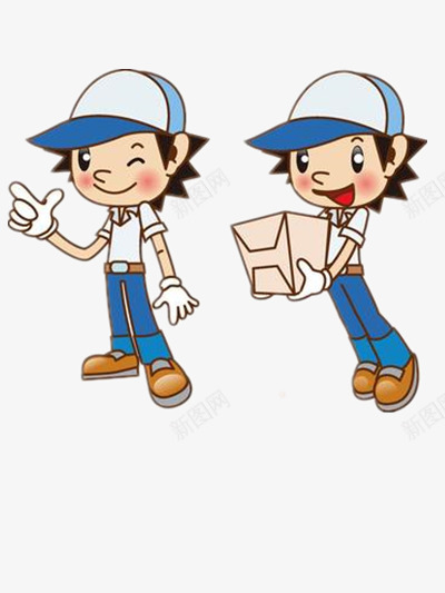 送快递的男孩png免抠素材_新图网 https://ixintu.com 带帽子 快递小哥 素材