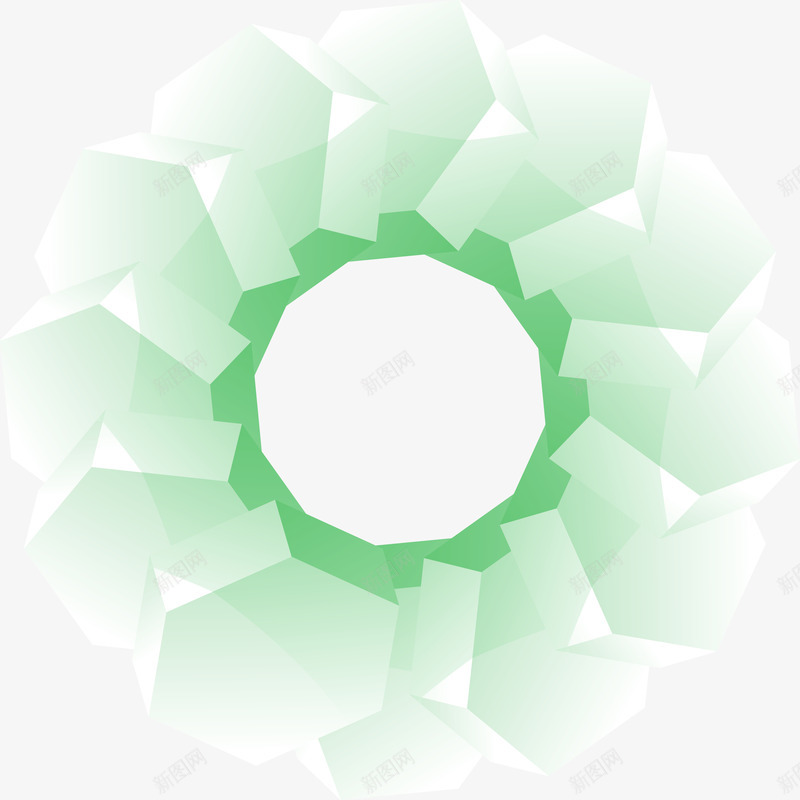 装饰圆环绿色几何png免抠素材_新图网 https://ixintu.com 几何 绿色 装饰