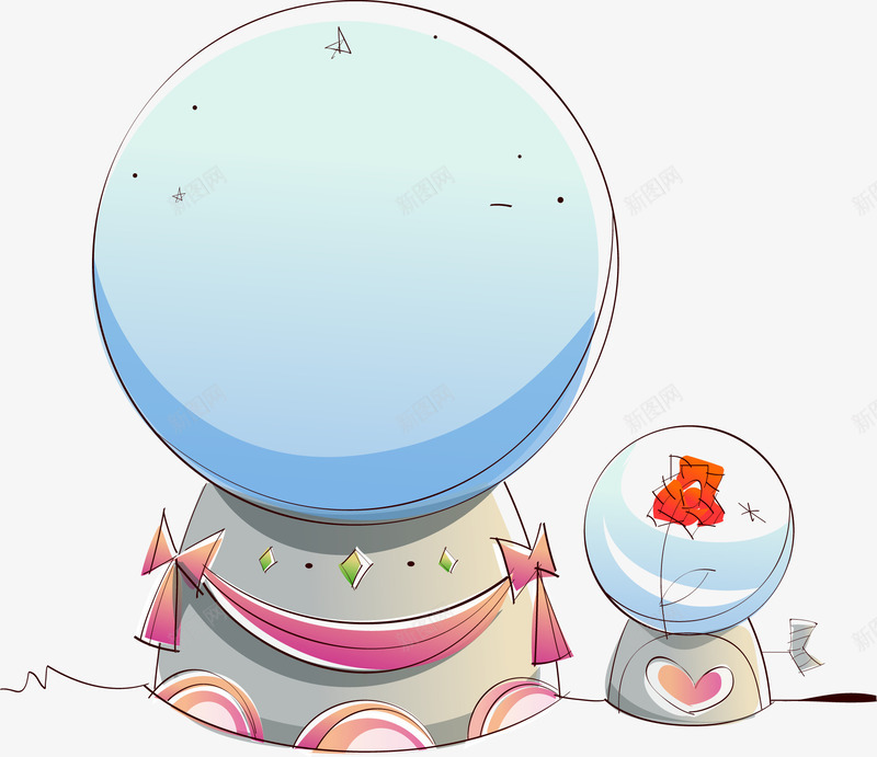卡通插画水晶球矢量图ai免抠素材_新图网 https://ixintu.com 卡通 卡通插画 插画 水晶 矢量图