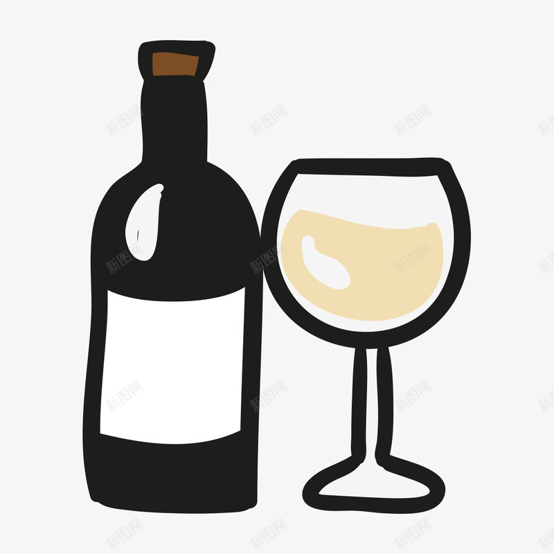 手绘卡通葡萄酒酒杯酒瓶png免抠素材_新图网 https://ixintu.com 卡通 手绘 手绘卡通葡萄酒酒杯酒瓶 手绘卡通葡萄酒酒杯酒瓶PNG 葡萄酒 酒杯 酒瓶
