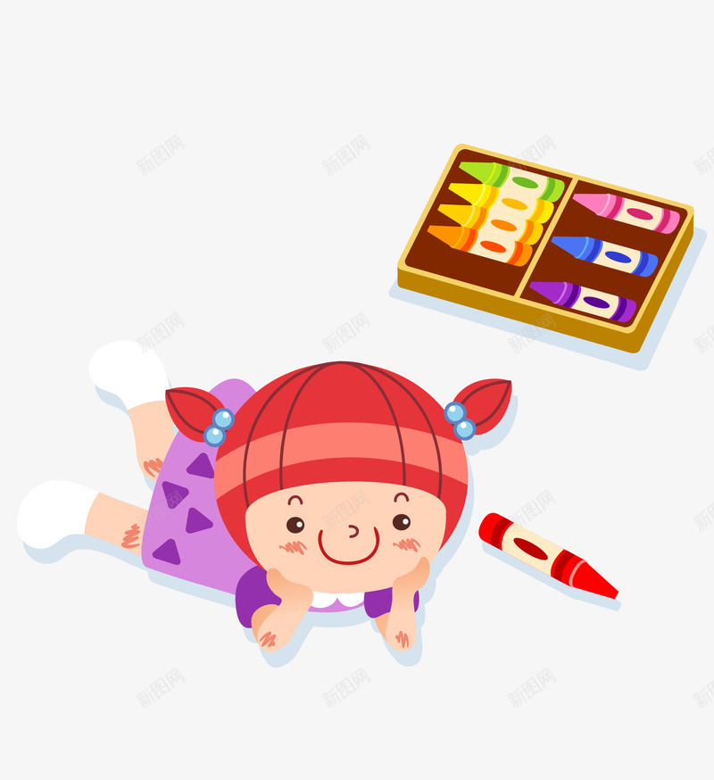 手绘卡通趴着的女孩子矢量图ai免抠素材_新图网 https://ixintu.com 卡通孩子 孩子背影 小人背影 小孩背面 手绘孩子 手绘孩子背影 手绘蜡笔 矢量图 背影小孩儿童 趴着的女孩子