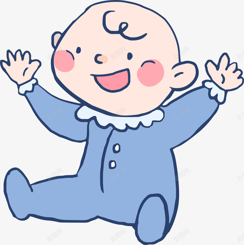 儿童节手绘可爱婴儿png免抠素材_新图网 https://ixintu.com 举手欢呼 儿童节 可爱婴儿 开心 手绘婴儿 绘画