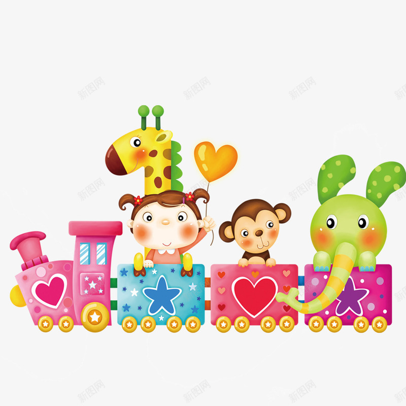 卡通png免抠素材_新图网 https://ixintu.com Q版小火车 儿童节 儿童节素材 卡通元素 小孩 小火车