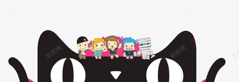 天猫头像卡通小孩png免抠素材_新图网 https://ixintu.com 卡通小孩 天猫头像 海报 背景