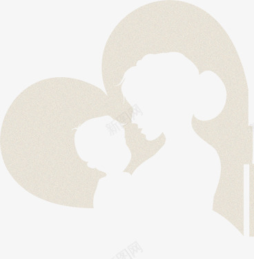 心形剪影psd免抠素材_新图网 https://ixintu.com 妈妈 婴儿 孩子 心形剪影
