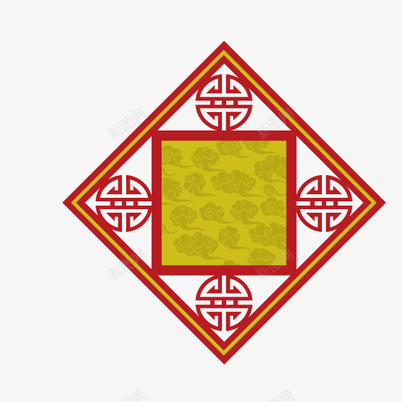 新年菱形边框png免抠素材_新图网 https://ixintu.com 新年 菱形 边框