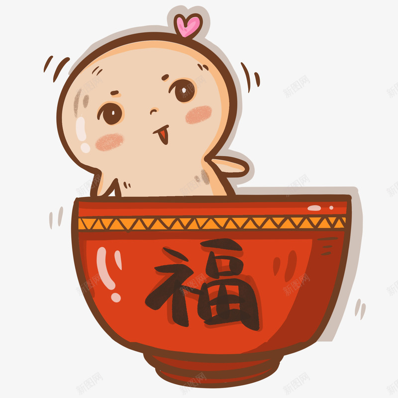 在碗里的汤圆小孩png免抠素材_新图网 https://ixintu.com 卡通丸子 汤圆 碗里 福字
