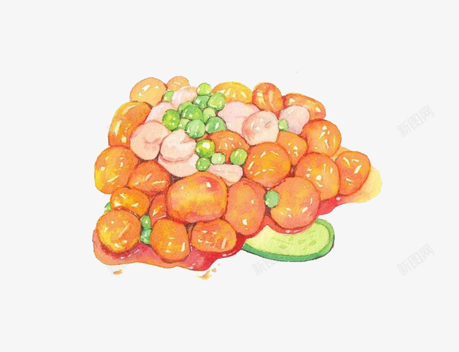 咕咾肉png免抠素材_新图网 https://ixintu.com 咕咾肉 彩绘 糖醋 美食
