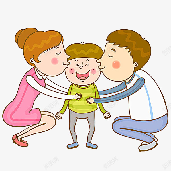高兴地小孩png免抠素材_新图网 https://ixintu.com 一家人 卡通 妈妈 小孩 手绘 爸爸 简笔 高兴地