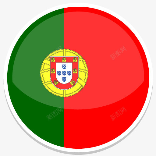 葡萄牙FlatRoundWorldFlagicons图标png_新图网 https://ixintu.com Portugal 葡萄牙