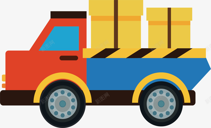 运输卡车png免抠素材_新图网 https://ixintu.com 卡车 快递车 矢量素材 货车 运输车