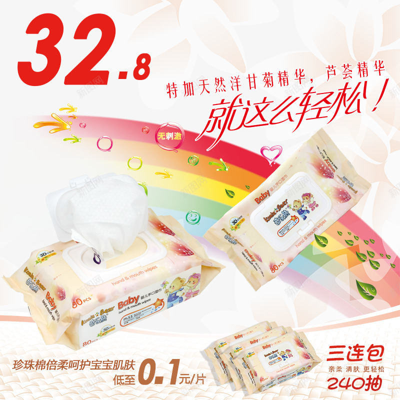 婴儿纸巾淘宝主图png免抠素材_新图网 https://ixintu.com 产品实物 婴儿用品 婴儿纸巾 淘宝主图设计