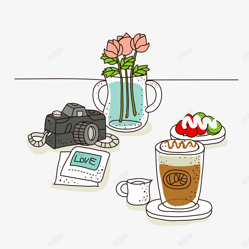 美味食物精致生活png免抠素材_新图网 https://ixintu.com 冰激凌 小清新 手绘平面 日常餐点 精致生活 美味食物 美好生活 餐点食物