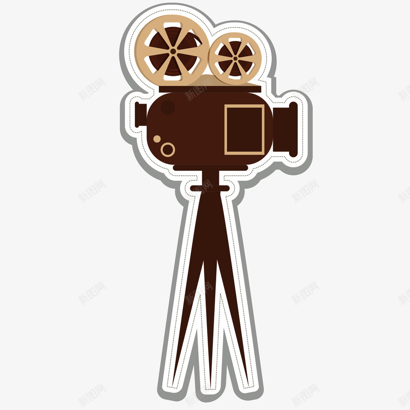 旧式录像机插画矢量图图标ai_新图网 https://ixintu.com 免抠PNG 复古 媒体 录像机 摄影 旧式录像机矢量插画 电影图标 矢量图