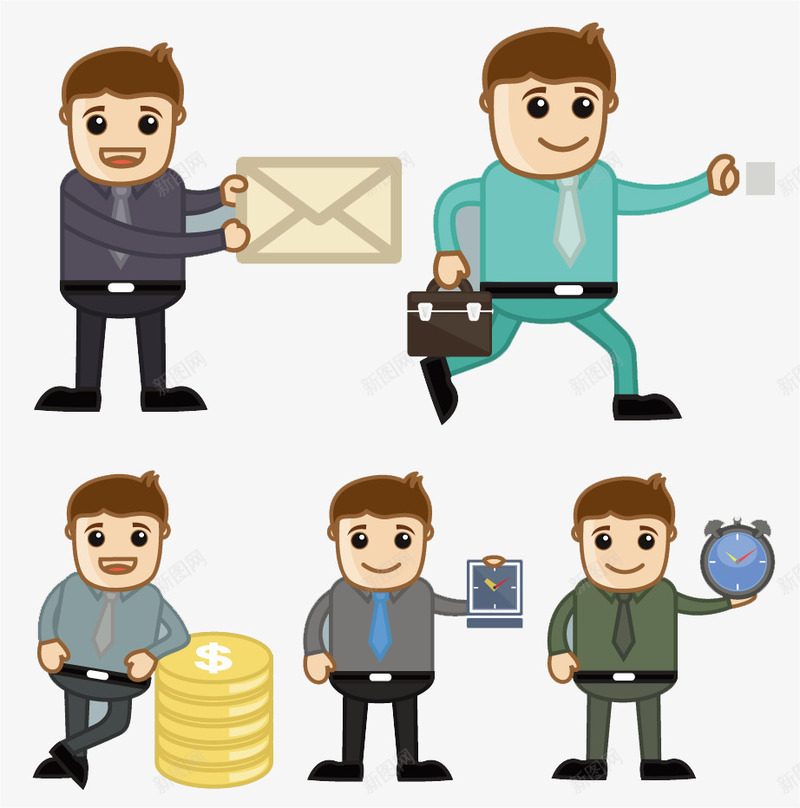 各种卡通办公和商务人士的插画矢量图eps免抠素材_新图网 https://ixintu.com 办公 卡通 商务人物 插画 矢量图