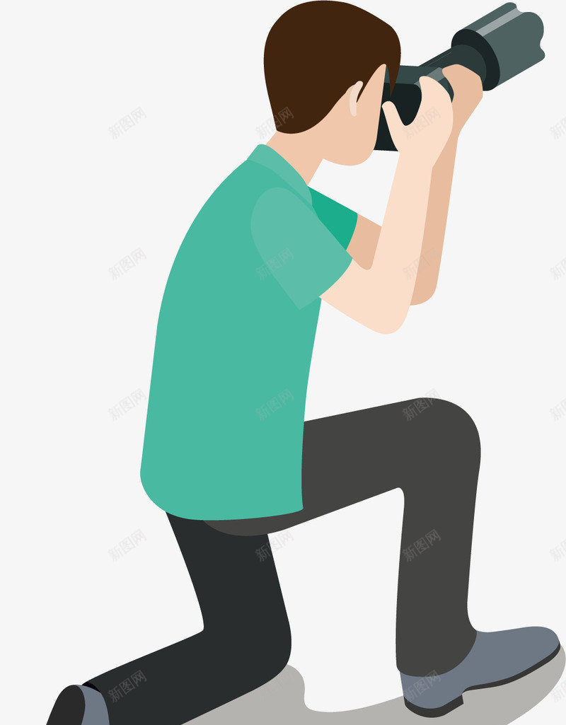 专业摄影师矢量图ai免抠素材_新图网 https://ixintu.com 专业 卡通 手绘 摄影师 照相机 蓝色 矢量图