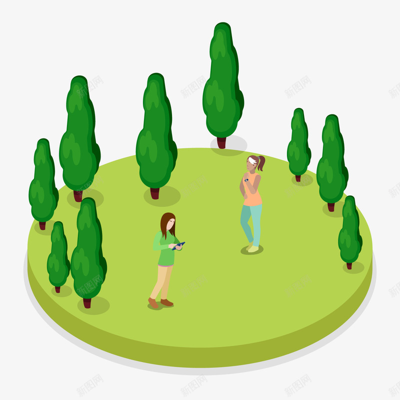 绿色植物大树圆弧户外活动矢量图ai免抠素材_新图网 https://ixintu.com 光泽 圆弧 弯曲 植物 活动 环境 生长 绿色 矢量图