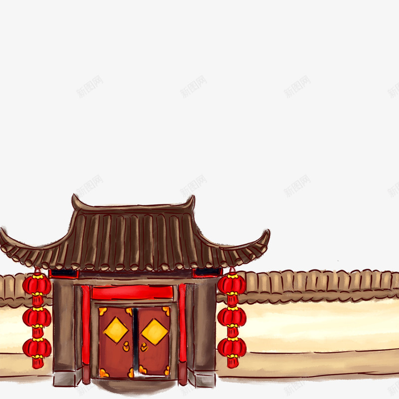卡通创意新年海报装饰png免抠素材_新图网 https://ixintu.com 喜庆 新年 春节海报 海报装饰 灯笼 节日 节日海报 过年
