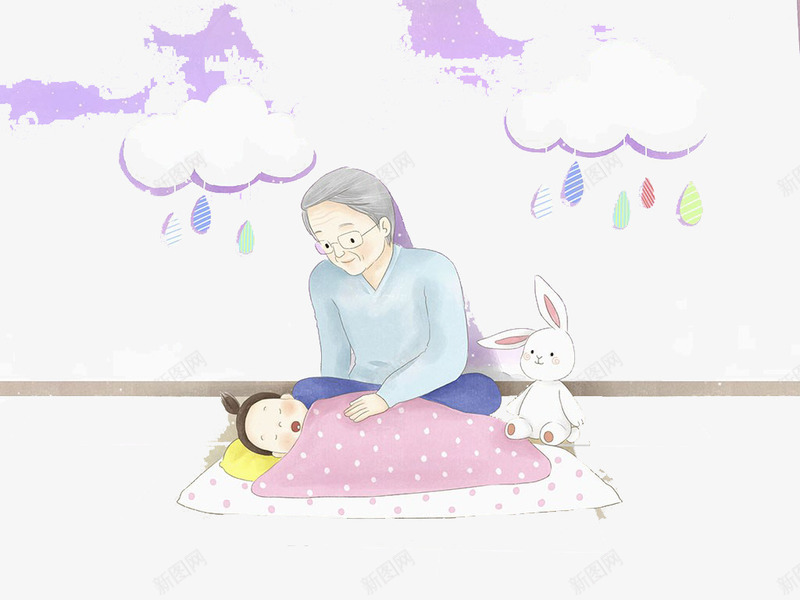 妈妈哄宝宝睡觉png免抠素材_新图网 https://ixintu.com 卡通手绘 哄宝宝 婴儿 宝宝 小孩 熟睡 熟睡的婴儿 睡眠 睡觉