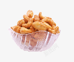 水晶碗里的腰果png免抠素材_新图网 https://ixintu.com 产品实物 坚果 水晶碗 腰果