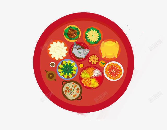 一桌团年饭png免抠素材_新图网 https://ixintu.com 团年饭 新年 过年 过节