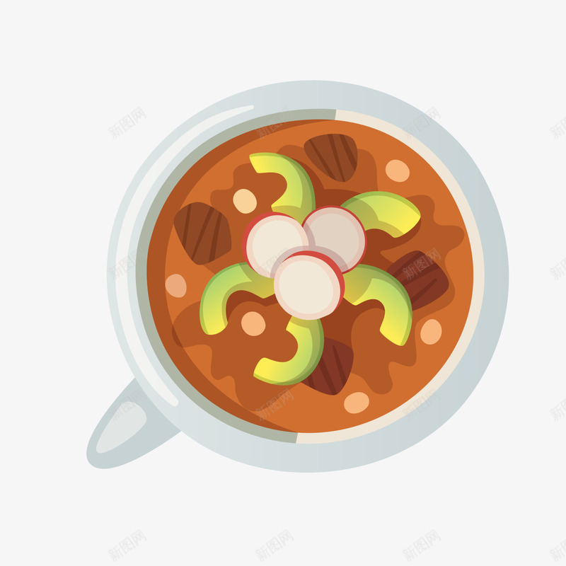 卡通美味汤水png免抠素材_新图网 https://ixintu.com 卡通食物 小碗 汤水 背景装饰 菜肴