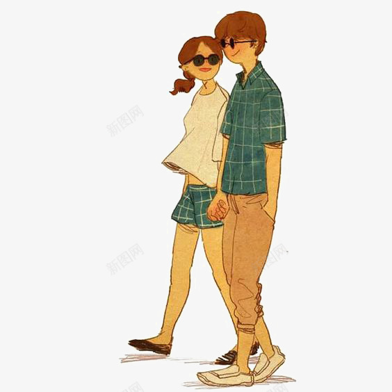 卡通情侣png免抠素材_新图网 https://ixintu.com 手绘情侣 爱情 牵手 街拍情侣