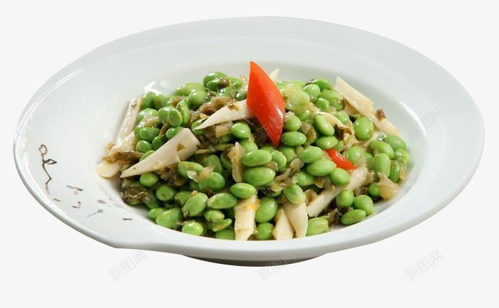 雪菜毛豆炒笋png免抠素材_新图网 https://ixintu.com 产品实物 毛豆 笋 美味 美食