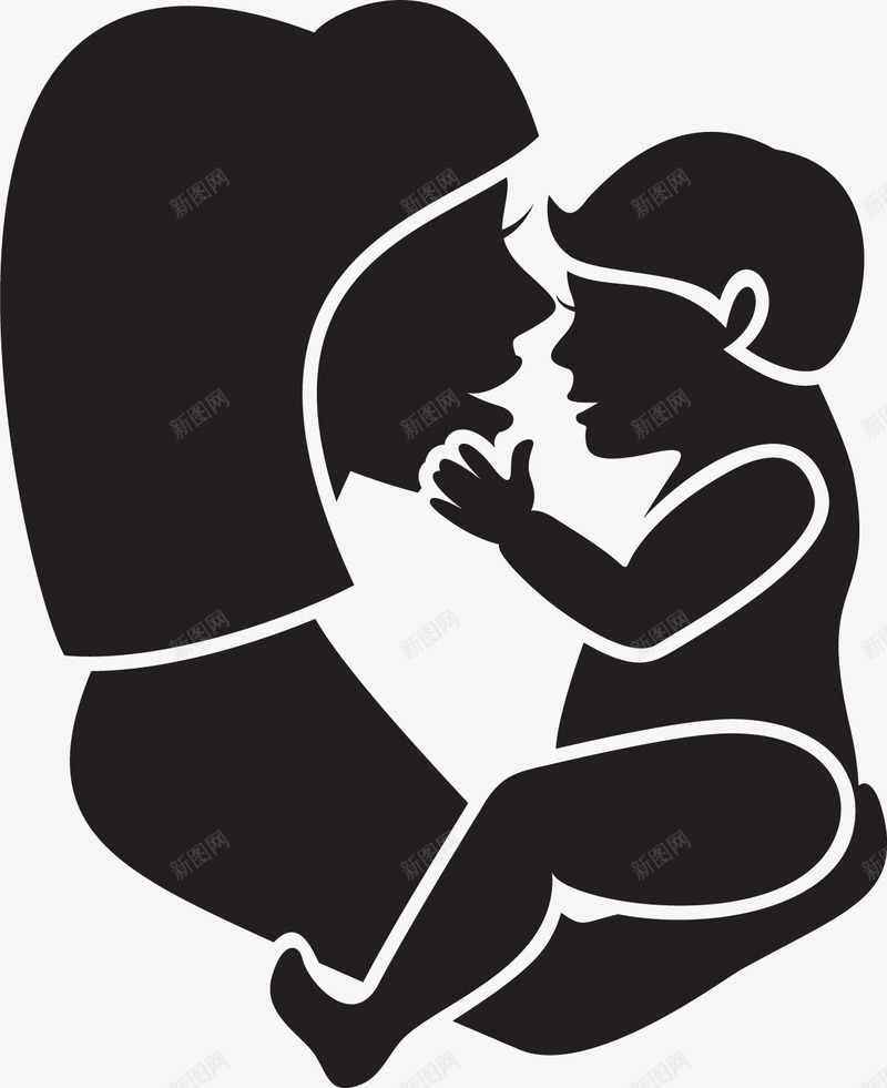 母亲节母抱婴剪影1矢量图图标ai_新图网 https://ixintu.com 剪影 婴儿 母亲节 母抱婴 矢量人物 矢量图
