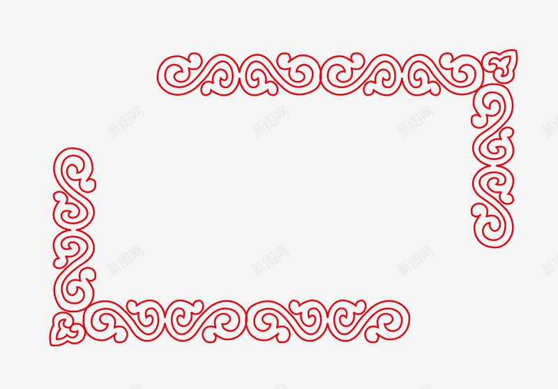 红色龙形新年快乐边框png免抠素材_新图网 https://ixintu.com 快乐 新年 红色 边框 边框素材 过年边框 龙形