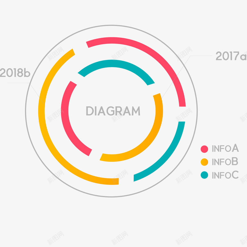 彩色圆环形图表png免抠素材_新图网 https://ixintu.com PPT 信息图表 几何图表 彩色圆环形图表设计 数据统计 数据统计图表