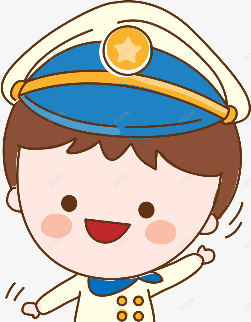 可爱军装男孩png免抠素材_新图网 https://ixintu.com AI 儿童 军装 卡通 可爱 孩子 小孩 帽子 手绘 海军 男孩 线条 致敬海军