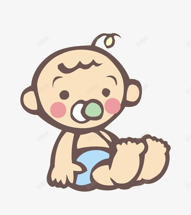 吮吸奶嘴的婴儿png免抠素材_新图网 https://ixintu.com 卡通 奶嘴 婴儿