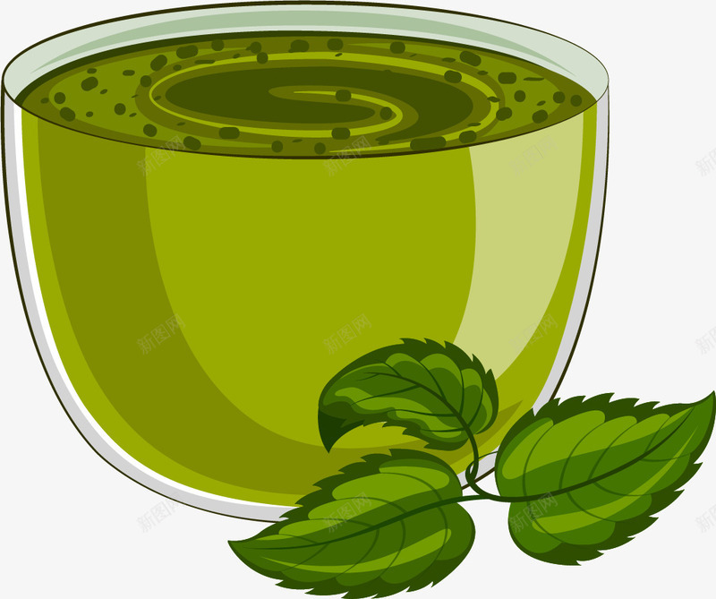 抹茶饮料png免抠素材_新图网 https://ixintu.com 实物 抹茶 抹茶饮料 绿叶 绿茶 美味绿茶 饮料