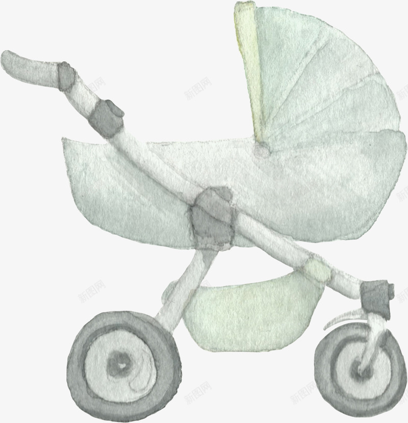 婴儿卡通手绘水彩推车png免抠素材_新图网 https://ixintu.com 免抠 卡通 婴儿 婴儿车 手绘 推车 水彩