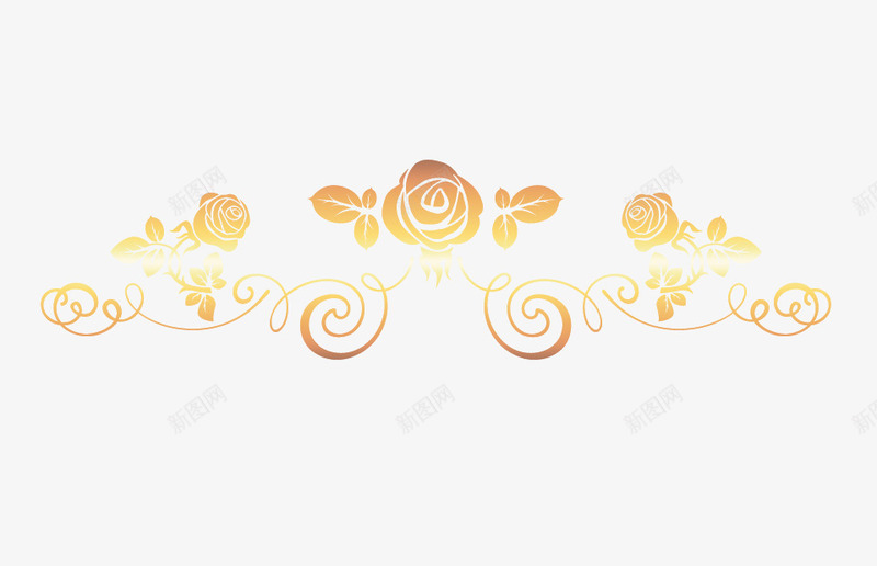 金色花纹分割线png免抠素材_新图网 https://ixintu.com 底纹 花纹 花纹花边 花边 边框线