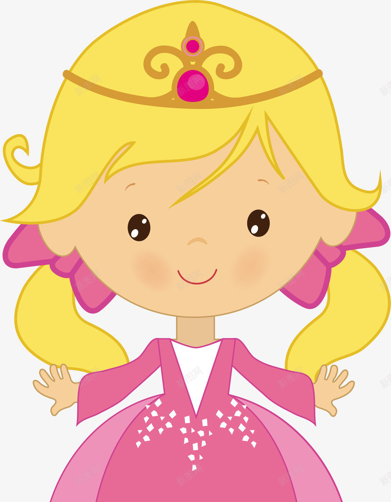 公主可爱小姑娘卡通矢量图ai免抠素材_新图网 https://ixintu.com 公主 卡通手绘 小女孩 扮演 插画风 矢量图