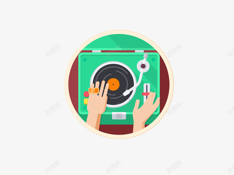 DJ打碟音乐CD机唱片盒子png免抠素材_新图网 https://ixintu.com DJ 唱片 手指 打碟 留声机 音乐 黑胶唱片