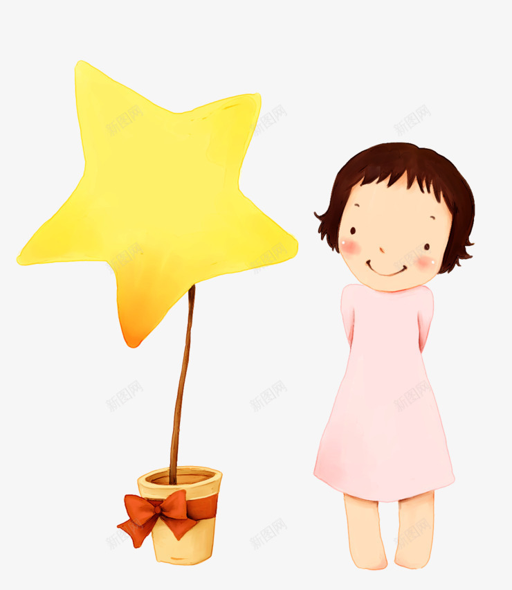 种星星的孩子png免抠素材_新图网 https://ixintu.com 孩子 星星 花盆