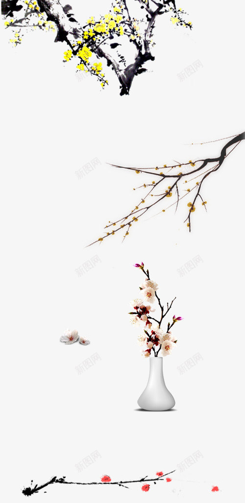 粉色绽放小花花枝手绘png免抠素材_新图网 https://ixintu.com 小花 手绘 粉色 绽放 花枝