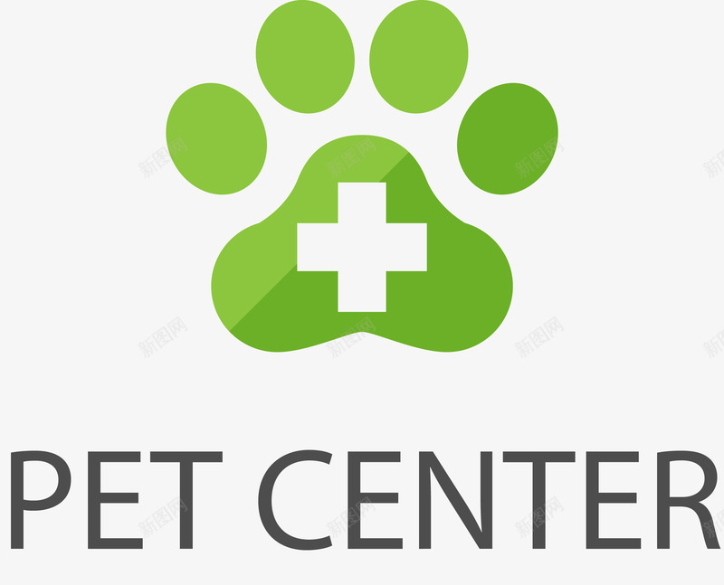 宠物中心LOGO图标png_新图网 https://ixintu.com 医院 手绘猫掌 猫咪 猫手 猫掌 猫爪 猫脚印 粉色 脚印