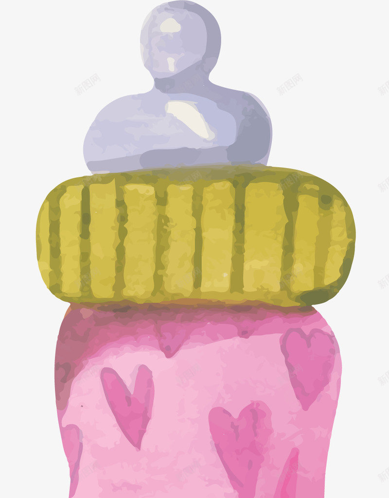 创意水彩奶瓶装饰插画png免抠素材_新图网 https://ixintu.com 儿童奶瓶 卡通 奶瓶 婴儿奶瓶 宝宝 母婴产品 水彩奶瓶 水彩母婴用品