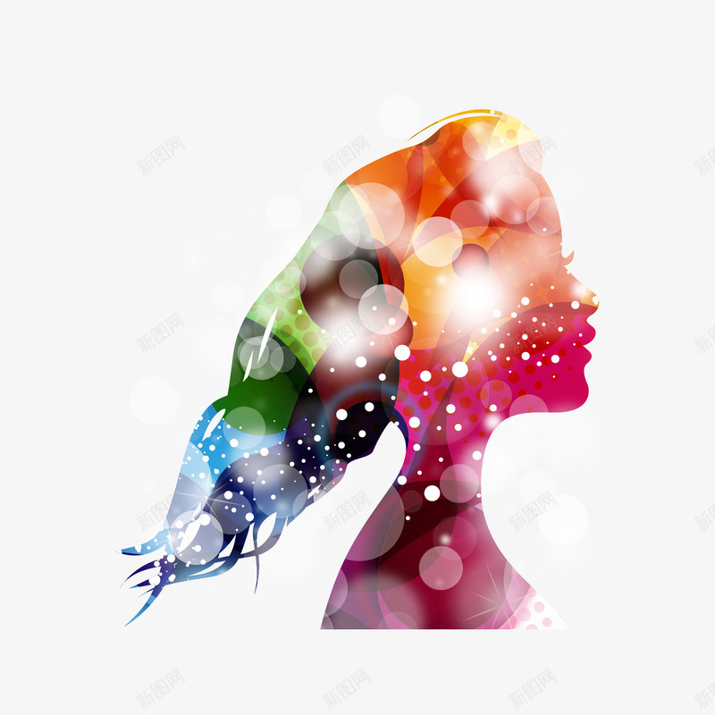 梦幻发光女子头像剪影矢量图ai免抠素材_新图网 https://ixintu.com 剪影 发光 头像 女子 梦幻 矢量素材 矢量图