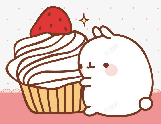 卡通兔宝宝草莓蛋挞装饰png免抠素材_新图网 https://ixintu.com 兔宝宝 卡通 草莓塔 蛋挞 装饰素材