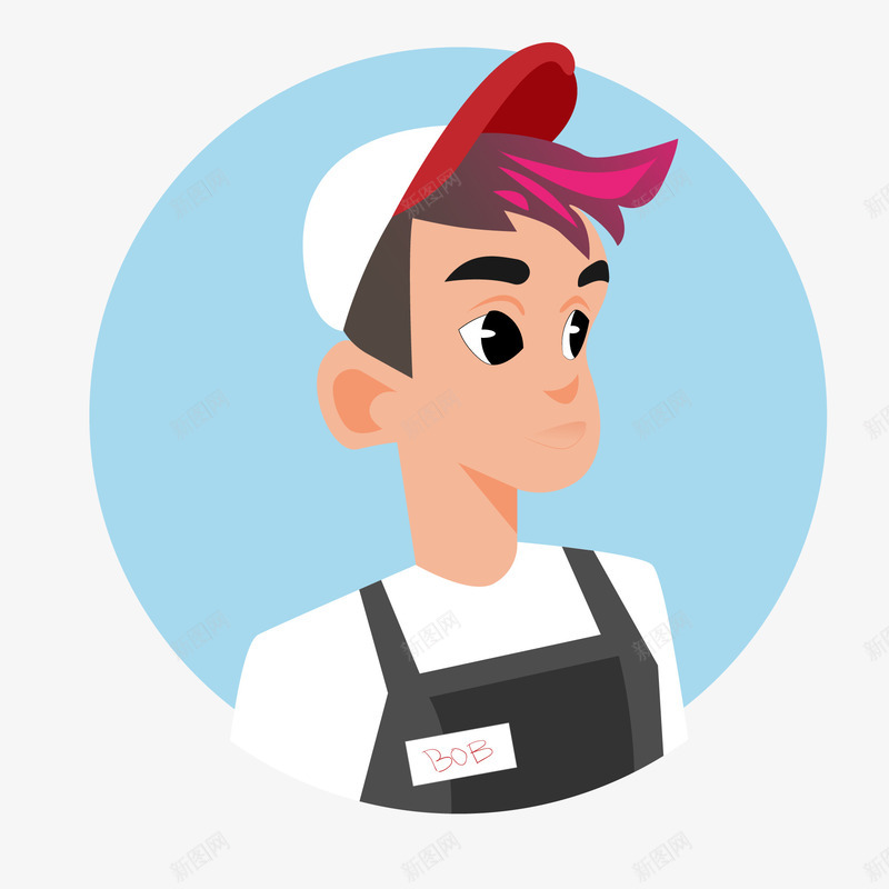 卡通男孩人物矢量图ai免抠素材_新图网 https://ixintu.com 卡通 头像设计 服务员 男孩 职业人物 矢量图